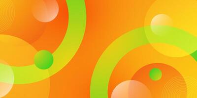 Abstract colorful orange and green circle 3D background. Overlap shapes circle pattern concept background. vector