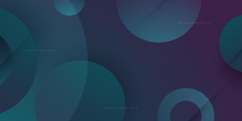 Abstract dark green and purple gradient 3D background. Trendy circle shapes pattern element.