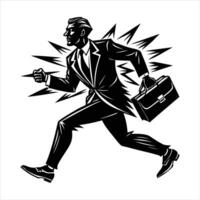 Dynamic Silhouette of Businessman Running vector