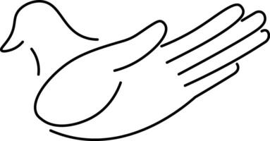 hand in pigeon shape vector