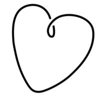 linear heart in doodle style vector