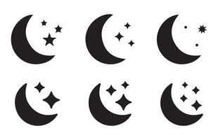 Moon crescent icon set. Moon illustration eps 10 vector