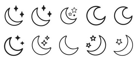 Moon icon set. Moon phase symbol vector