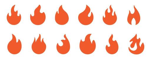 flames, flame of various shapes, bonfire vector