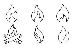 Line art burning flame icon eps 10 vector