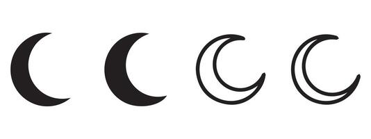 Moon icon set. Moon cycle phases illustration eps 10 vector