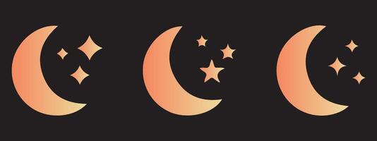 Set of time of the day icons. Moon illustration eps 10 vector