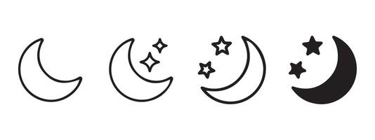Crescent moon icon. Minimalist style. Moon illustration eps 10 vector