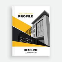 a business profile cover with a building in the background vector