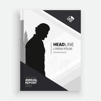 an annual report cover design with a silhouette of a man vector