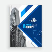 Annual report cover with a skyscraper vector
