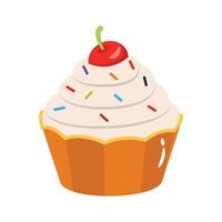 An editable icon of cupcake designed in 3d style vector