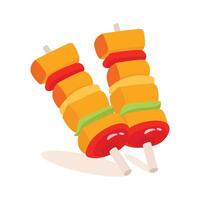 bbq skewers icon creatively designed in 3d style vector