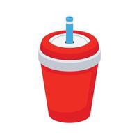 Latest 3d icon of drink cup with a straw in it vector