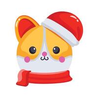 Christmas teddy in a beanie, 3d style icon vector