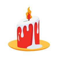 Check out 3d style icon of melting candle vector