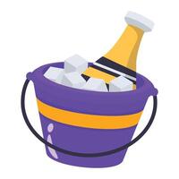 Champagne bucket icon creatively designed in 3d style vector