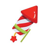 A well designed 3d style icon of firecracker vector
