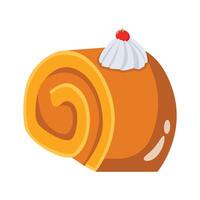 A customizable 3d style icon of cream roll pastry vector