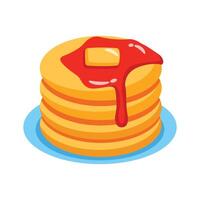 Get this handy 3d style icon of pancakes plate vector