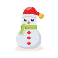 An editable icon of snowman with beanie in 3d style vector