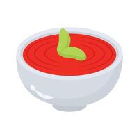 A trendy icon of drip sauce bowl in 3d style vector
