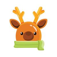 Here is a trendy 3d style icon of reindeer vector