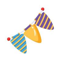 Check this visually appealing 3d icon showing bunting flags vector