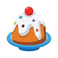 Get a glimpse of christmas pudding 3d style icon vector