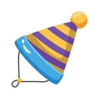 Get a glimpse of this 3d style icon of party hat vector