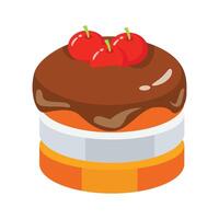 Chocolate cake icon designed in 3d style vector