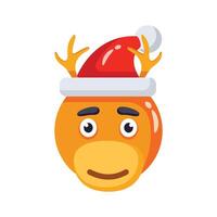 An editable icon of christmas reindeer designed in 3d style vector