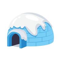 Easy to edit 3d style icon of igloo covered with snow vector