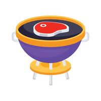 A handy 3d style icon of grill steak vector