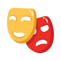 A visually appealing 3d style icon of comedy masks vector