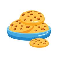 Easy to edit 3d style icon of chocolate cookies plate vector