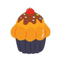 Handy 3d icon of cupcake with colourful sprinkles on it vector