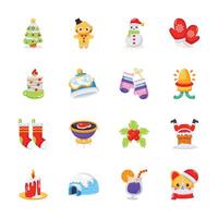 Get this simple yet handy collection of christmas day 3d icons vector