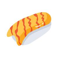 Chicken fritter icon designed in 3d style vector