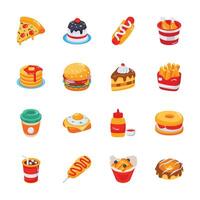 Creatively crafted food and drinks 3d icons, ready for premium use vector