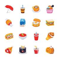 Simple and unique food and refreshment icons in modern design style vector