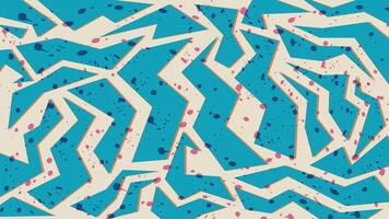 Dynamic abstract pattern featuring bold zigzag lines, splatter effects, and a blue-beige color scheme. Perfect for trendy backgrounds, artistic designs, and modern graphic projects. vector