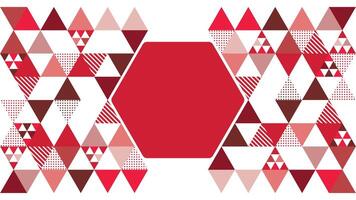 Modern abstract geometric background with red and pink triangular patterns. Perfect for digital designs, banners, posters, and elegant layouts with a minimalist style. vector