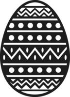 Decorative Easter Egg with Geometric Patterns - Black Illustration vector