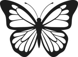Elegant Butterfly Silhouette with Symmetrical Wings vector