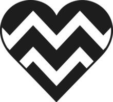 Chevron Pattern Heart - Bold Geometric Love Symbol vector