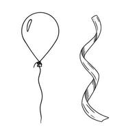 A Minimalist Balloon and Ribbon Illustration Perfect for Your Celebrations and Events vector