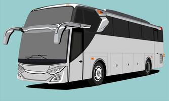 illustration of the front view of a gray bus on a blue background vector