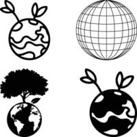 Earth and Nature Icons, Earth Day Vectors illustration