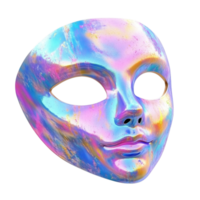 A colorful mask with a face isolated on transparent background png
